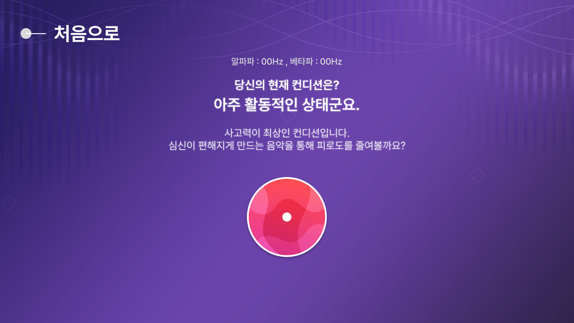 결과 화면 - 활동적인 상태
