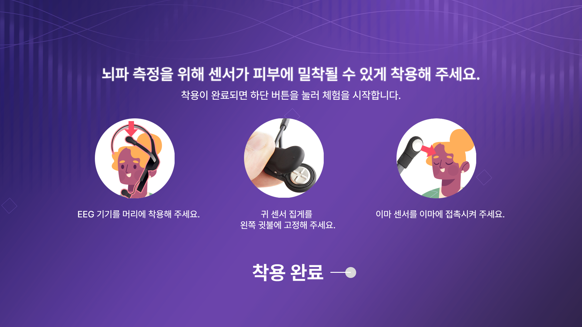 측정기 착용 안내 화면